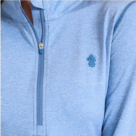 NEW Tommy Bahama Playa Vista Quarter-Zip IslandZone Sweatshirt Blue Monday Hthr - Picture 7 of 8